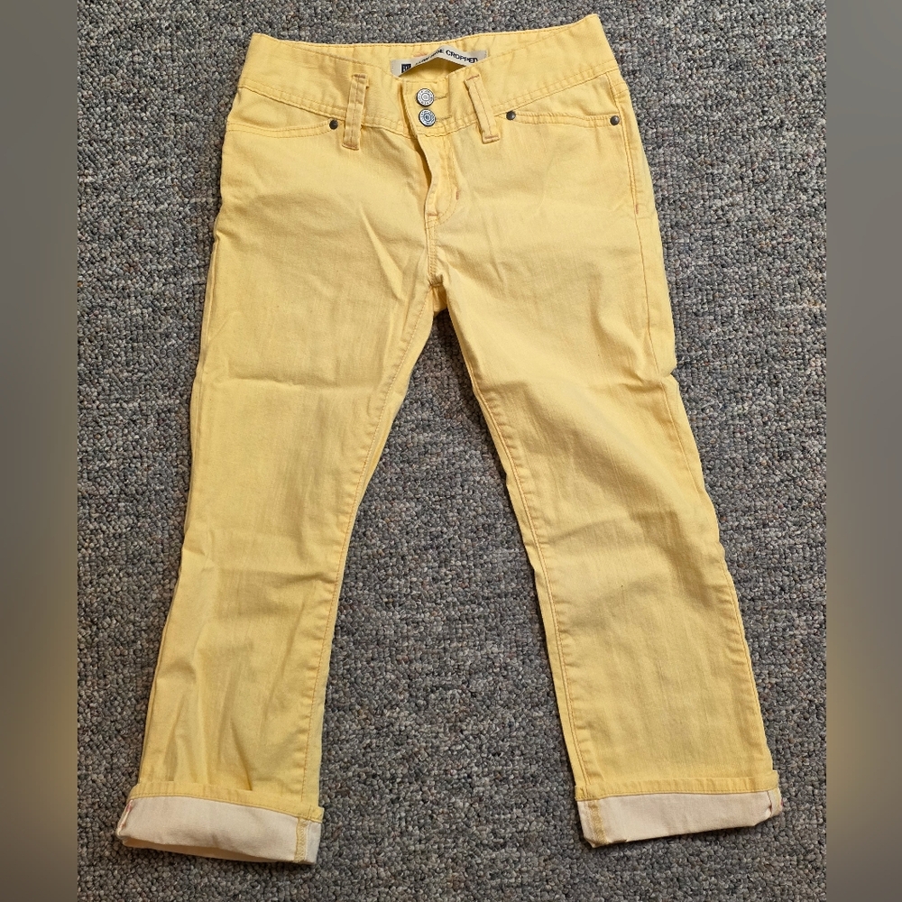 GAP Stretch Low-Rise Cropped Yellow Jeans Size 0R